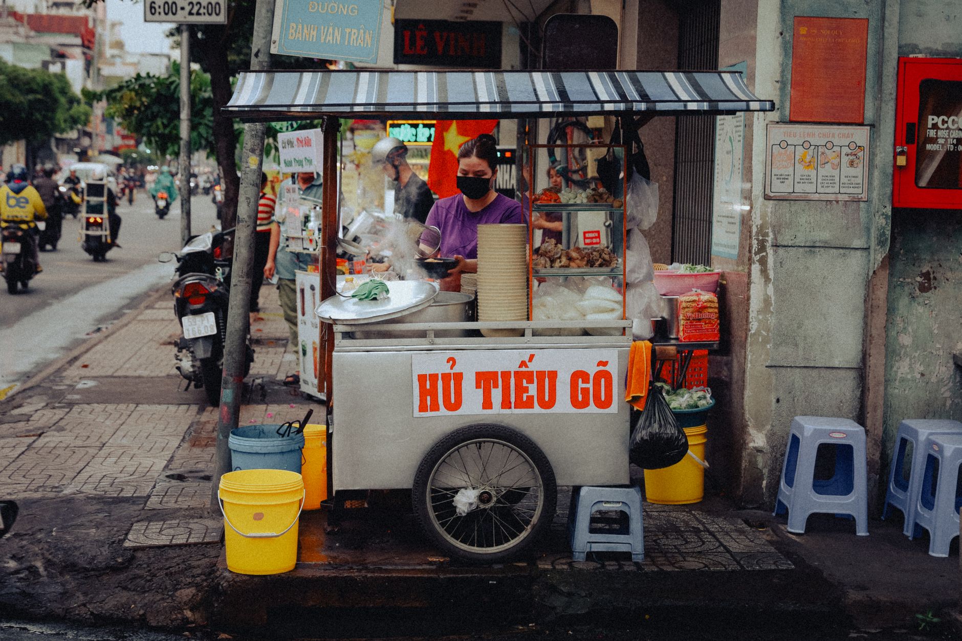 Ho Chi Minh City street food stall morning