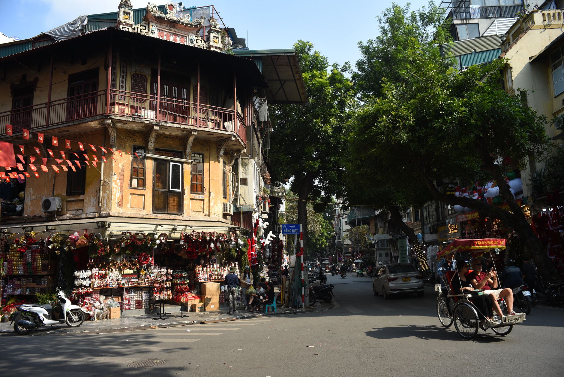 hanoi old quarter street early autumn