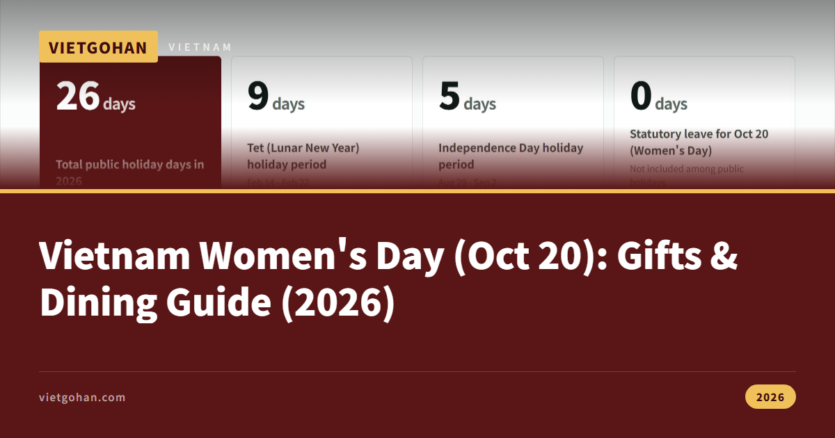 Vietnam Women's Day (Oct 20): Gifts & Dining Guide (2026)